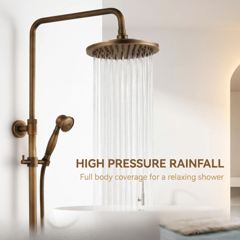 Handheld shower and wall-mounted faucet set